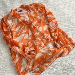 Vince Camuto Orange Long Sleeve Blouse